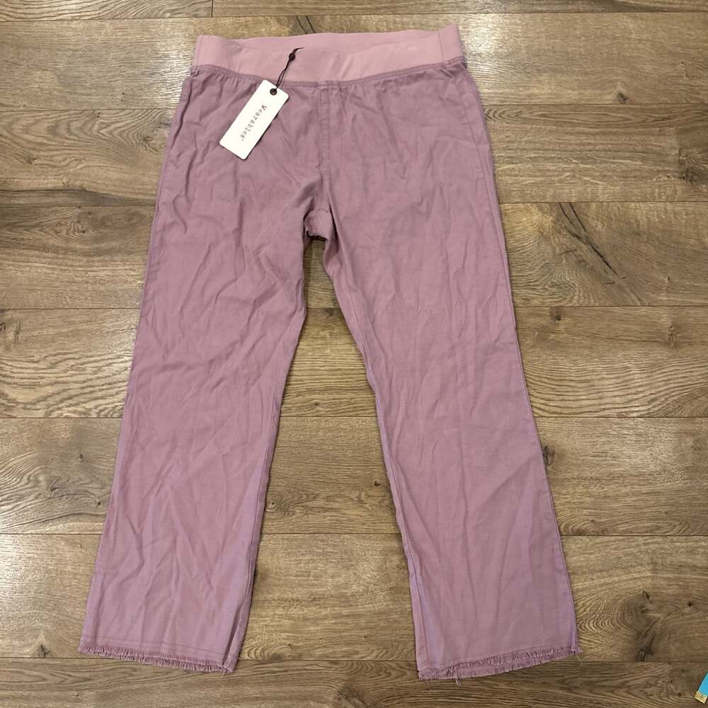 Wearables Pink Straight Pull on Pants with Raw Hem Size medium NWT